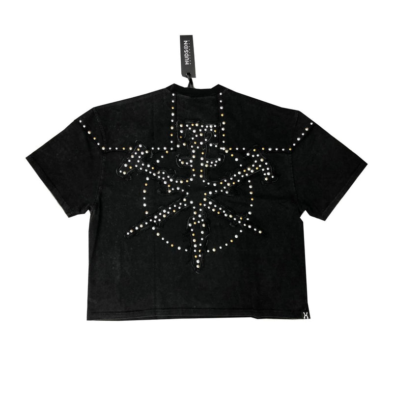 Hudson Outerwear Mens Swords Studs Crew Neck T-Shirt 594-BLK Black