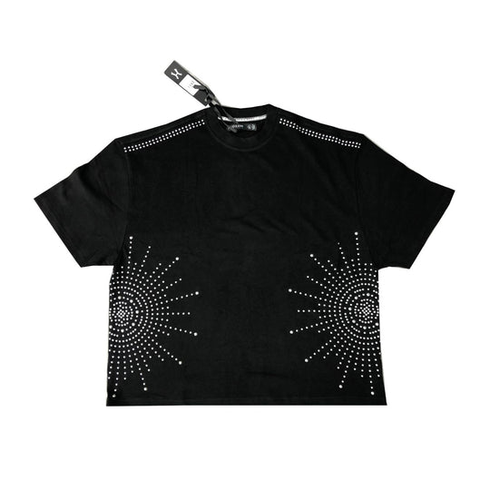 Hudson Outerwear Mens Starburst Crew Neck T-Shirt 595-BLK Black