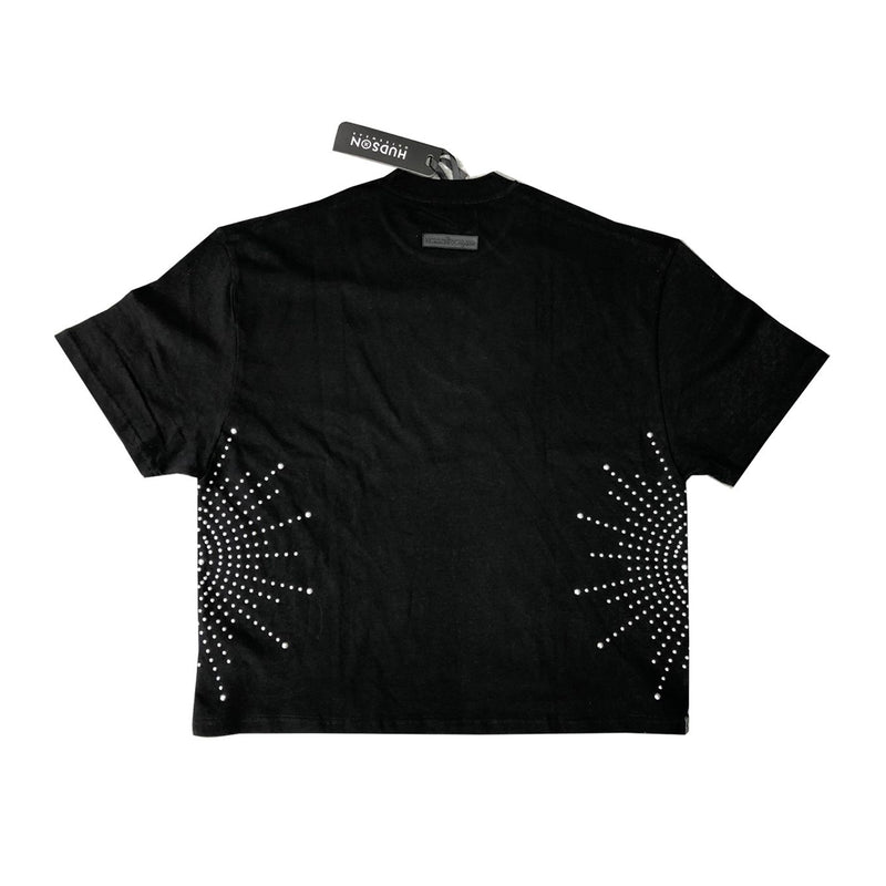 Hudson Outerwear Mens Starburst Crew Neck T-Shirt 595-BLK Black