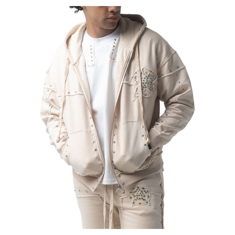 Hudson Outerwear Mens Star Stones Fleece Oversized Hoodie 605 Sail