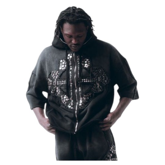 Hudson Outerwear Mens Knight SLV Fleece Zip Up Hoodie 622 Black