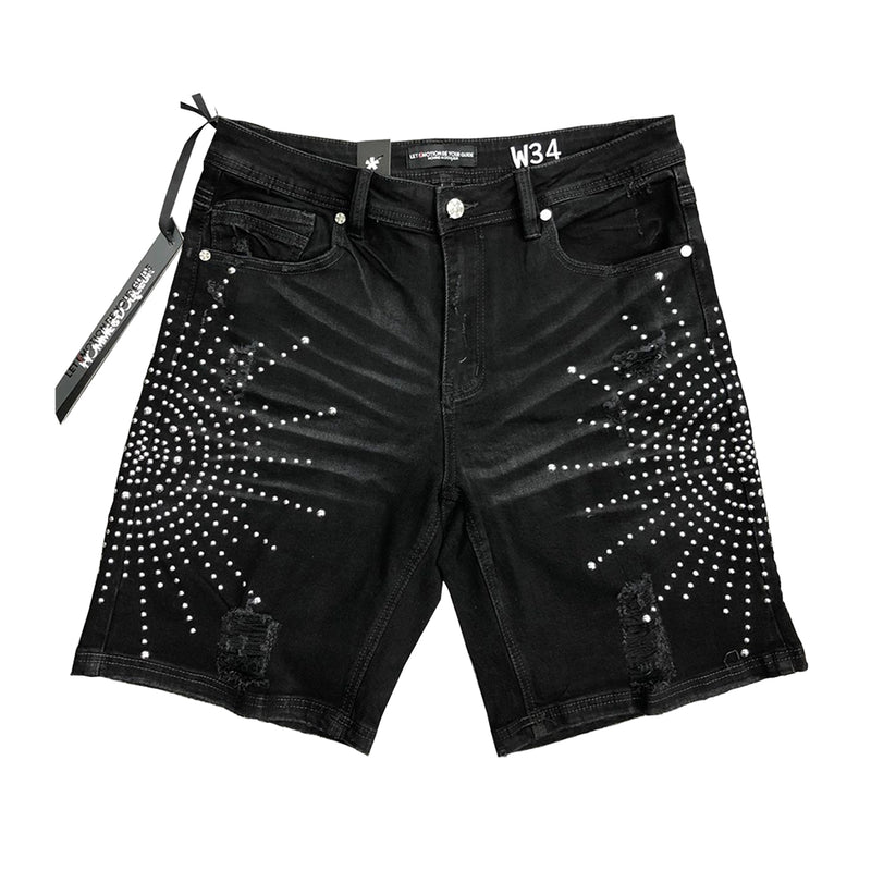 Hudson Outerwear Mens Studded Burst Shorts HUDS-642-BLK Black