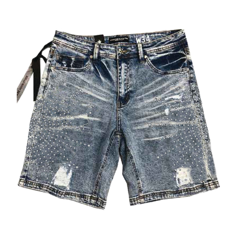 Hudson Outerwear Mens Studded Burst Shorts HUDS-642-MED BLU Medium Blue