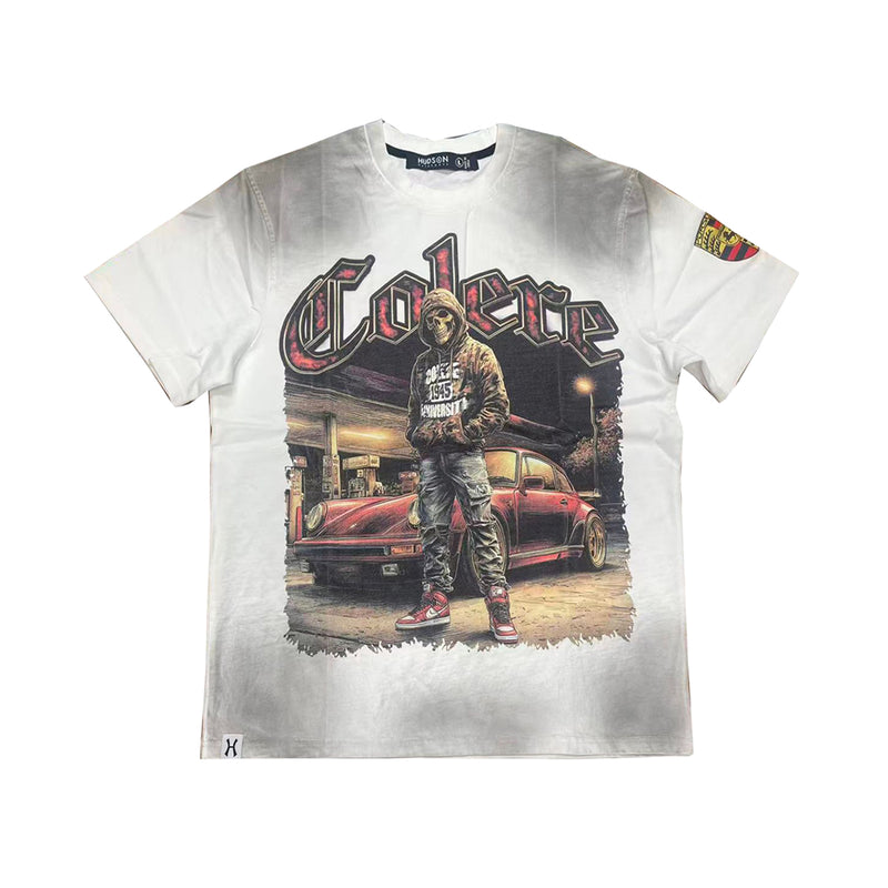 Hudson Outerwear Mens Porsche Crew Neck T-Shirt HUDS-686-WHT White