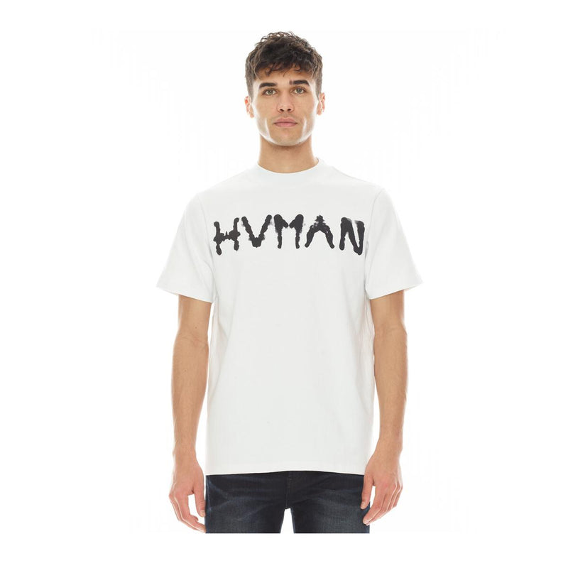 HVMAN Mens Novelty Inkblot Crew Neck T-shirt 323B7-TT14A White