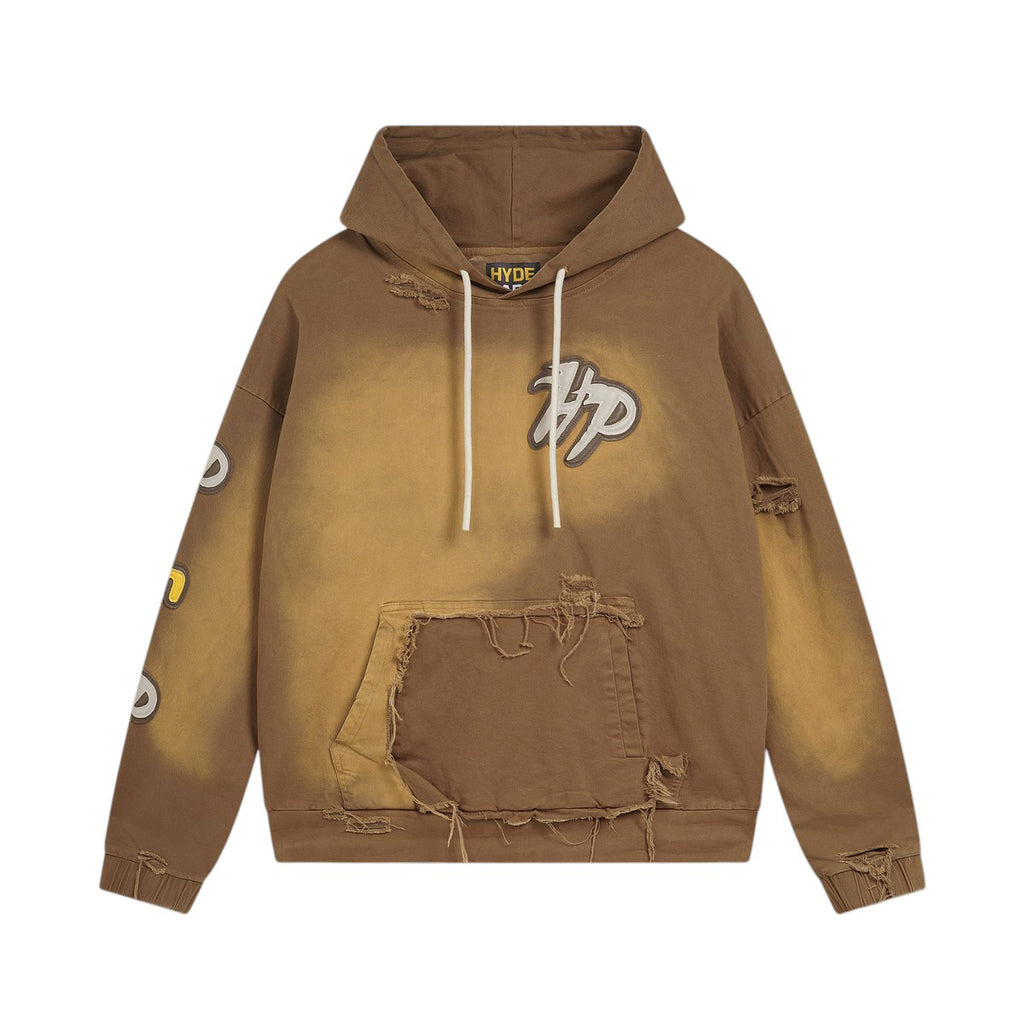 Hyde Park Mens Work Wear Distressed Hoodie Canyon | Premium Lounge NY