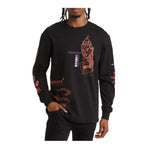 Icecream Mens Follow The Numbers Long Sleeve Knit Crew Neck T-Shirt 6300-001 Black