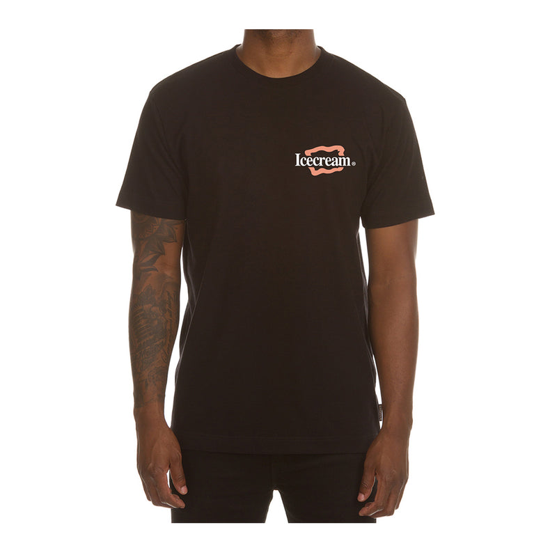Icecream Mens Logo Print Crew Neck T-Shirt 2202-001 Black