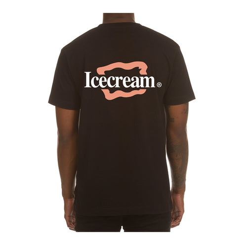 Icecream Mens Logo Print Crew Neck T-Shirt 441-2202-001 Black