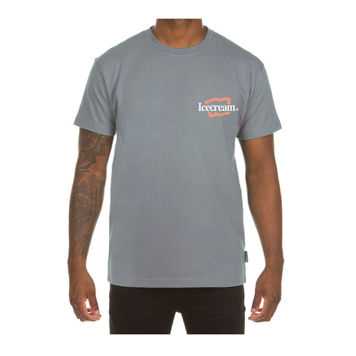 Icecream Mens Logo Print Crew Neck T-Shirt 441-2202-281 Quarry