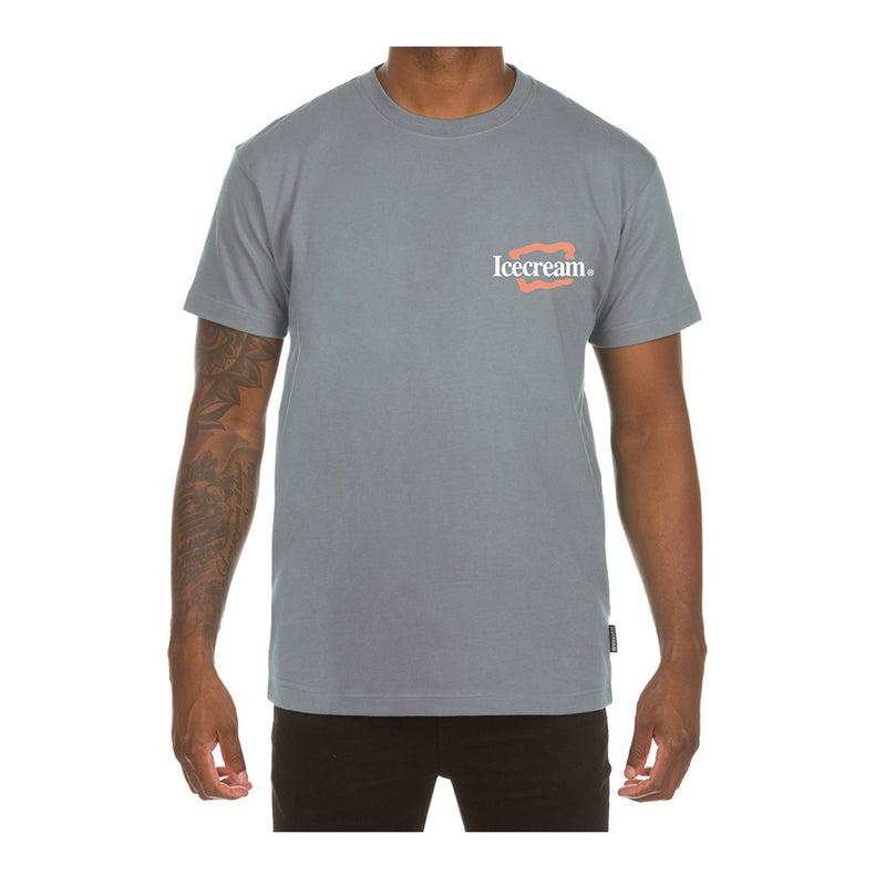 Icecream Mens Logo Print Crew Neck T-Shirt 2202-281 Quarry