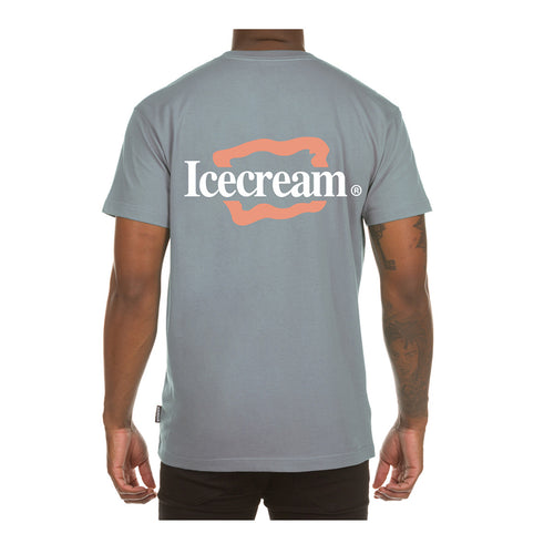 Icecream Mens Logo Print Crew Neck T-Shirt 441-2202-281 Quarry