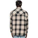 Purple Brand Mens Wordmark Plaid Western Button Front Shirt P348-PFBR224 Brown