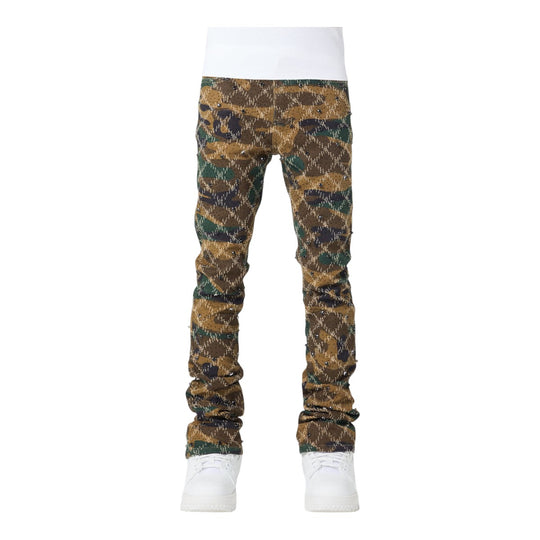 Guapi Mens Embellished Denim Jeans 401 Camo
