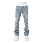 Guapi Mens Embellished Denim Jeans 622 Steel Blue