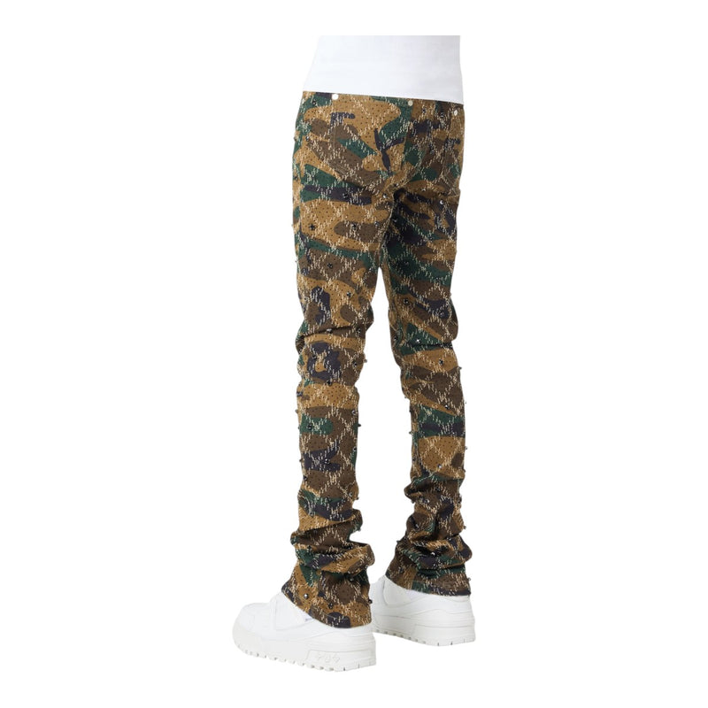 Guapi Mens Embellished Denim Jeans 401 Camo