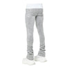 Guapi Mens Distressed Cross Denim Jeans 569 Smoke Grey