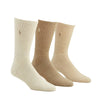 Polo Ralph Lauren Mens Cushioned Comfort Sole Custom Fit 3 Pack Socks 8428PK Assorted