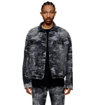 Purple Brand Mens Textured Shirt Jacket P027-JJBL423 Black