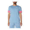 Kappa Mens 222 Banda Niji 2 T-Shirt 321E7EW-A05 Blue Dusk-Fuchsia Pink-White Antique