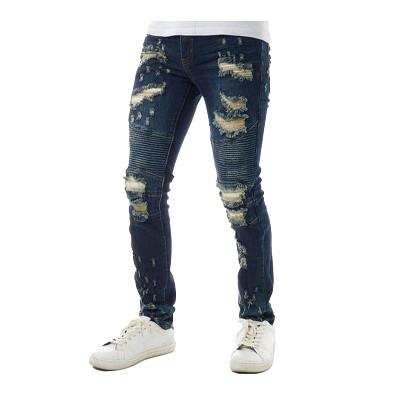 Kindred Mens Premium Denim Skinny Fit Jeans KD2014 Dk Indigo