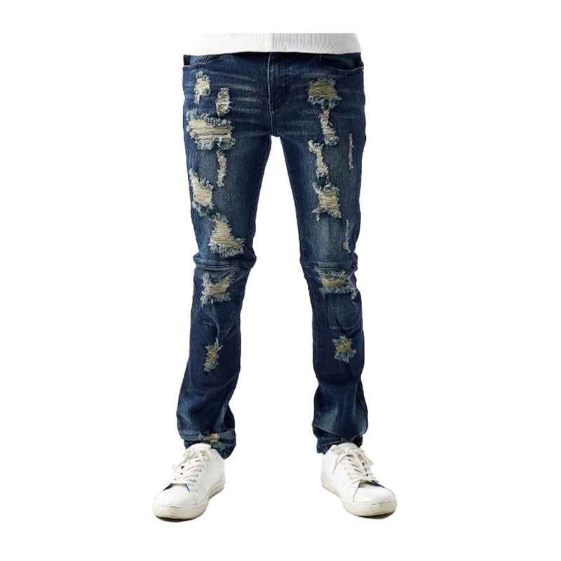 Kindred Mens Premium Denim Skinny Fit Jeans KD2022 Dk Indigo
