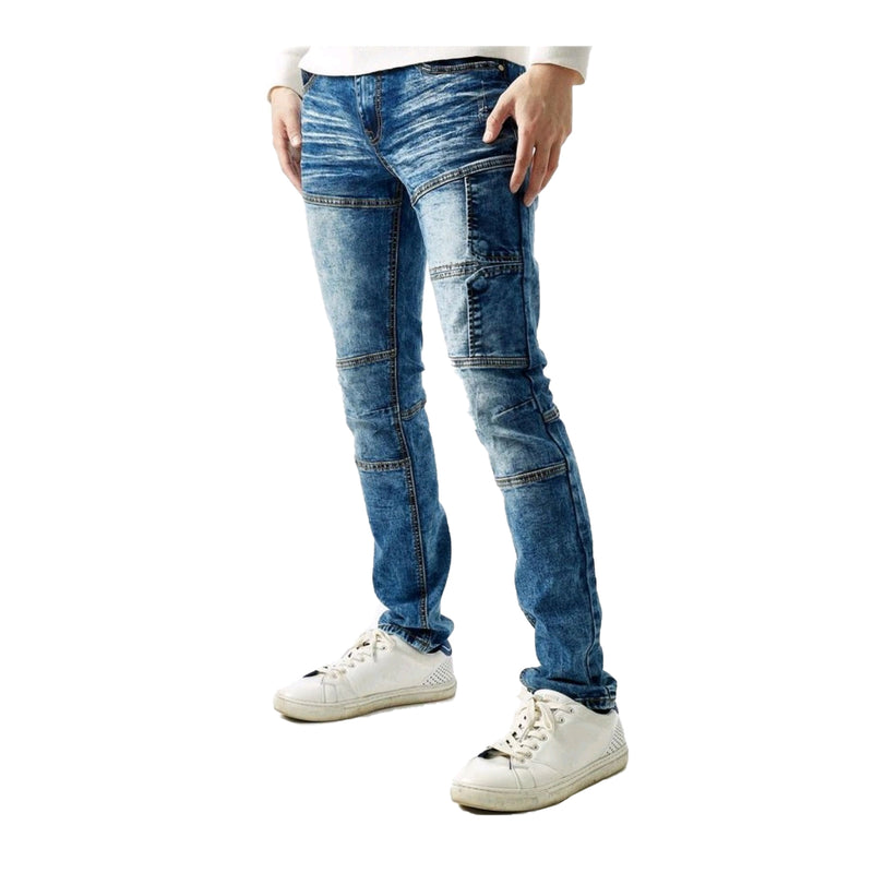 Kindred Mens Side Flap Pocket Skinny Fit Jeans KD2025 Indigo