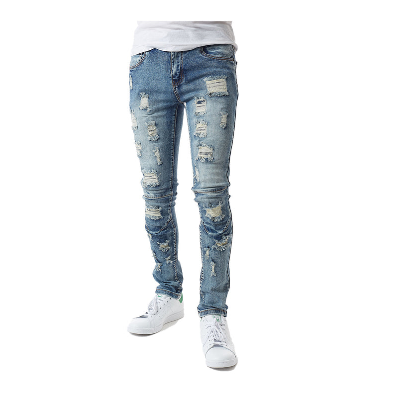 Kindred Mens Premium Denim Skinny Fit Jeans KD2026 Md Indigo
