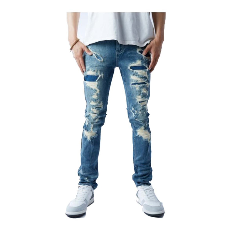 Kindred Mens Premium Denim Skinny Fit Jeans KD2033 Md Indigo