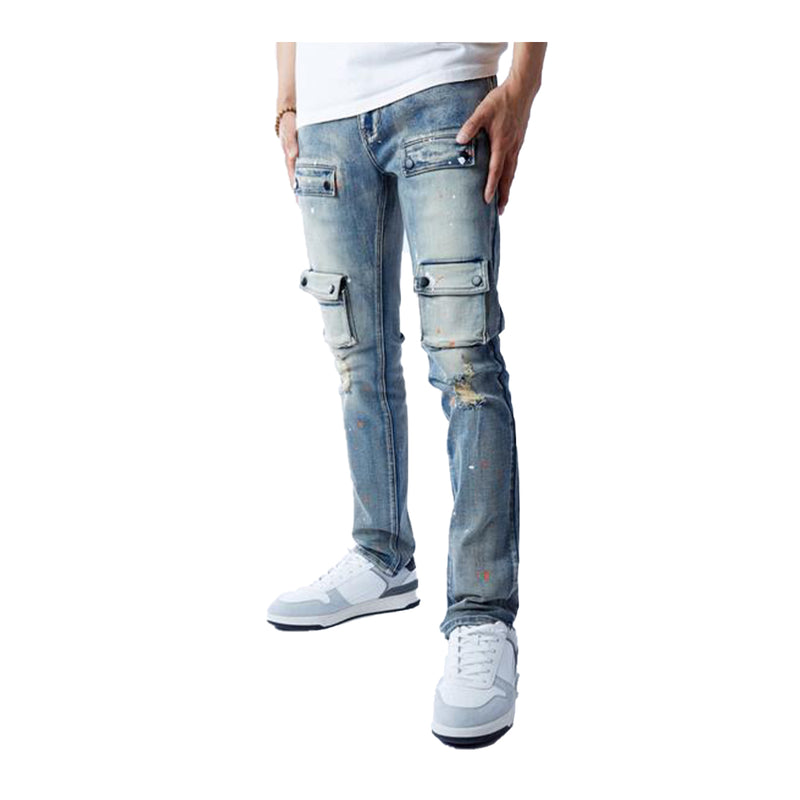Kindred Mens Premium Denim Skinny Fit Jeans KD2034 Vintage