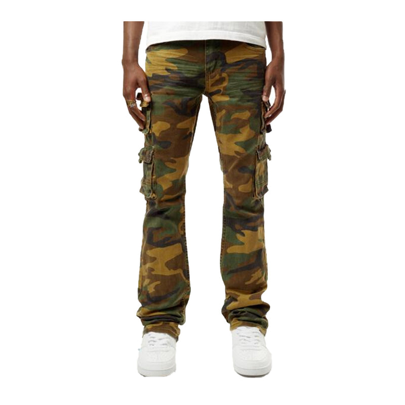 Kindred Mens Premium Stacked Jeans KD2045B Camo Green