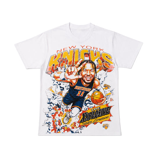 Kiy Studios Mens Brunson Cartoon Crew Neck T-Shirt White