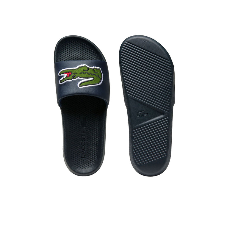 Lacoste Mens Croco Synthetic and PU Slides 39CMA0062-2S3 Navy/Green