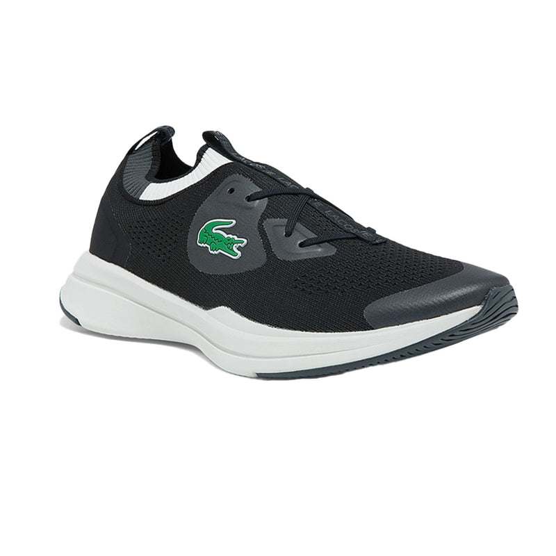 Lacoste Mens Spin Knit Textile Trainers Running Sneakers 42SMA0075-454 Black/Off White
