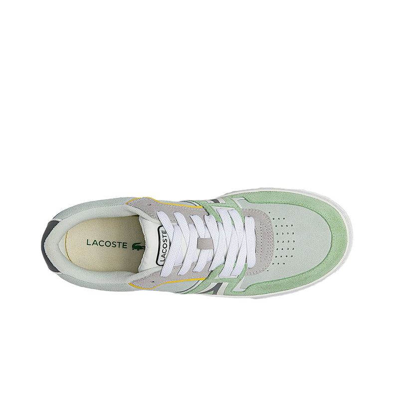 Lacoste Mens L001 Leather and Suede Color-Pop Casual Sneakers 43SMA0078-2F8 TRQS/Green