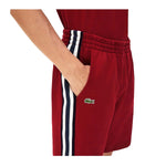 Lacoste Mens Side Stripe Fleece Sweatshorts FH2781-Z1Q Red