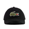 Lacoste Unisex Oversized Crocodile Strapback Hat RK4711-031 Black
