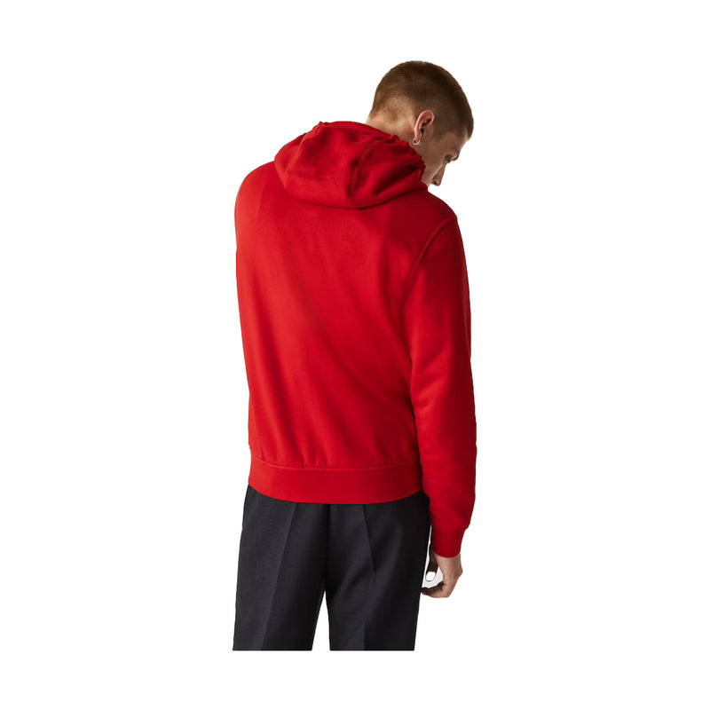 Lacoste Mens Full Zip Hoodie Fleece Sweatshirt SH1551-51-E52 Red/Red