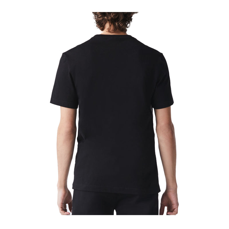 Lacoste Mens Branded Bands Crew Neck T-Shirt TH1207-031 Black