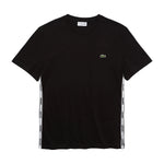 Lacoste Mens Branded Bands Crew Neck T-Shirt TH1207-031 Black