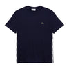 Lacoste Mens Branded Bands Crew Neck T-Shirt TH1207-166 Navy Blue