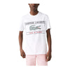 Lacoste Mens Made In France Print Crew Neck T-Shirt TH3356-001 White