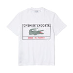 Lacoste Mens Made In France Print Crew Neck T-Shirt TH3356-001 White