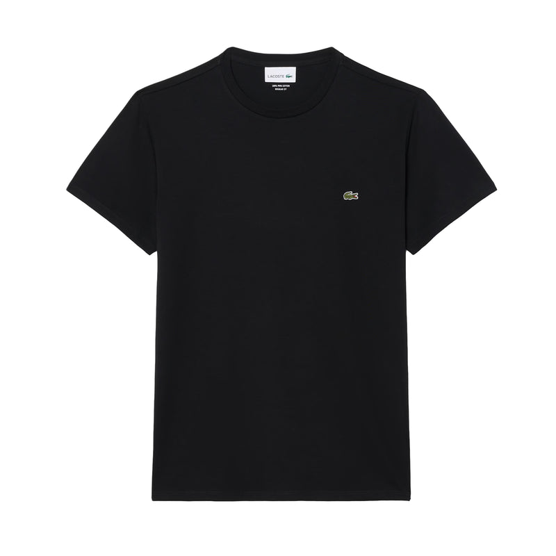 Lacoste Mens Pima Cotton Crew Neck T-Shirt TH6709-031 Black