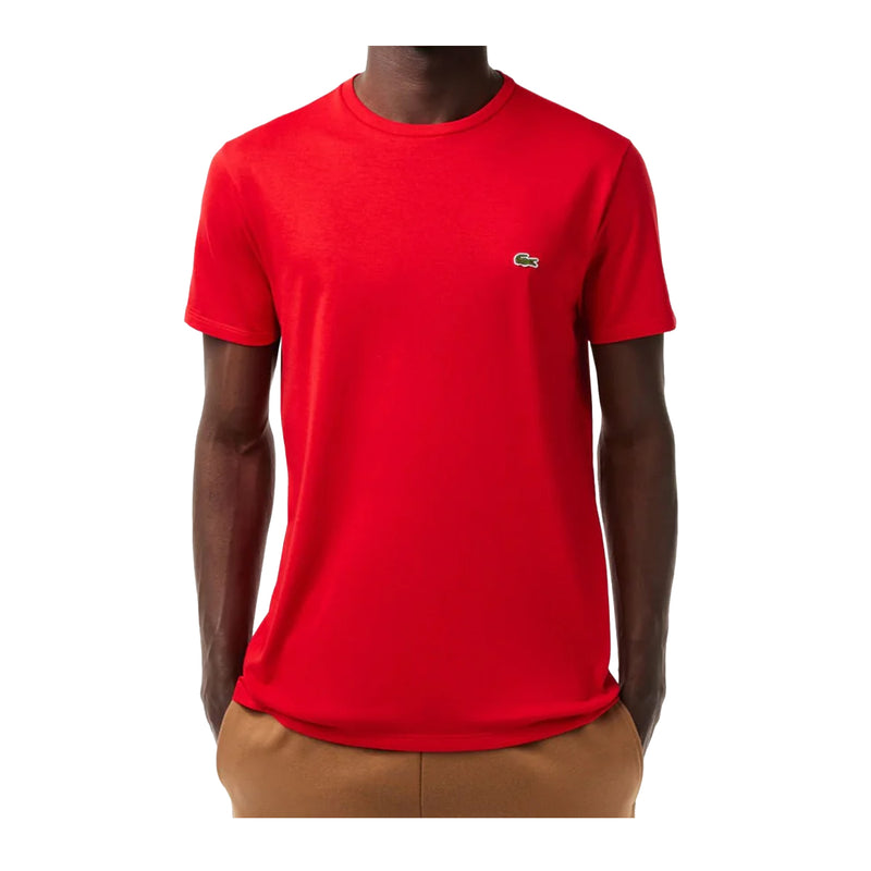 Lacoste Mens Pima Cotton Crew Neck T-Shirt TH6709-240 Red