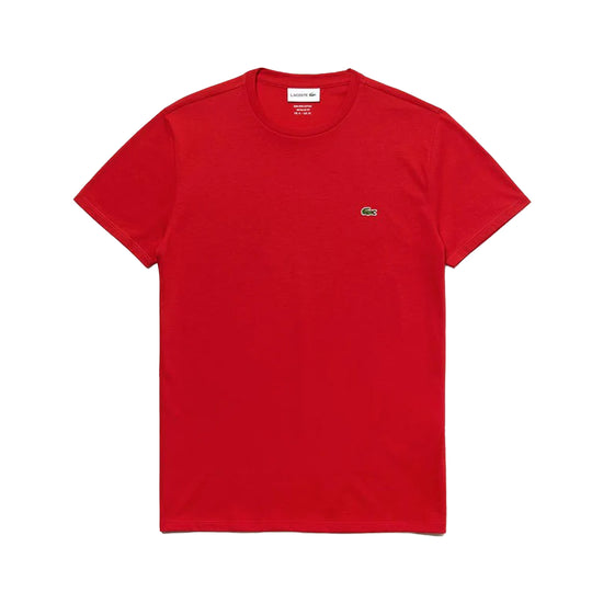 Lacoste Mens Pima Cotton Crew Neck T-Shirt TH6709-240 Red