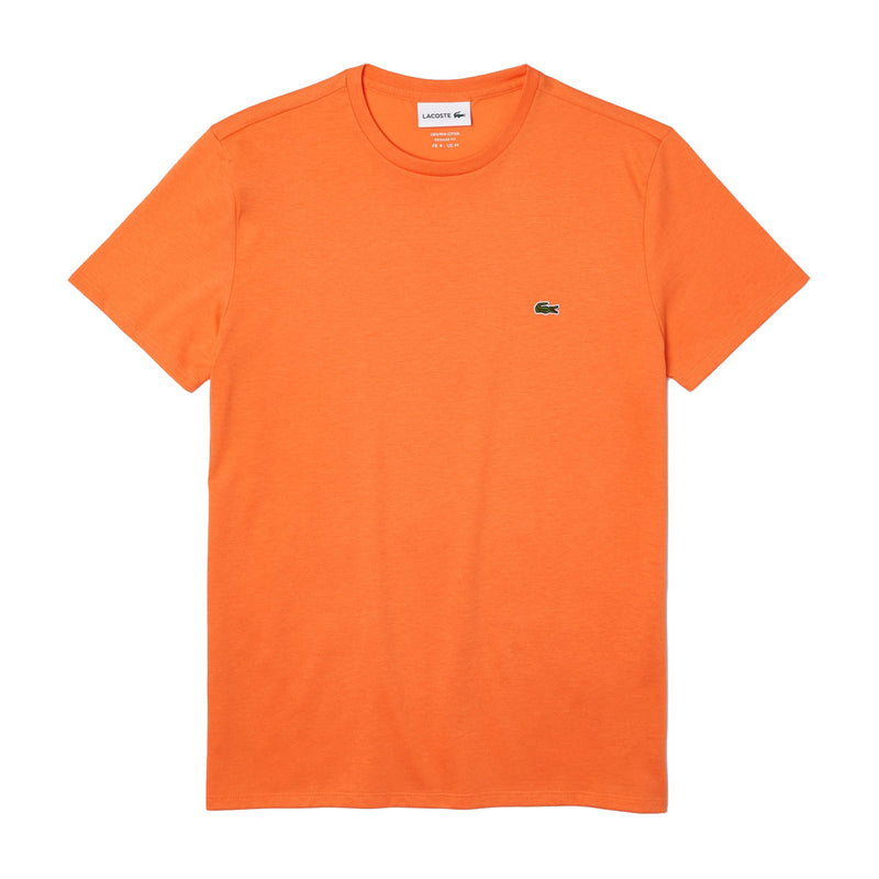 Lacoste Mens Short Sleeve Pima Crewneck Shirt TH6709-NPB Mandarin Tree Orange