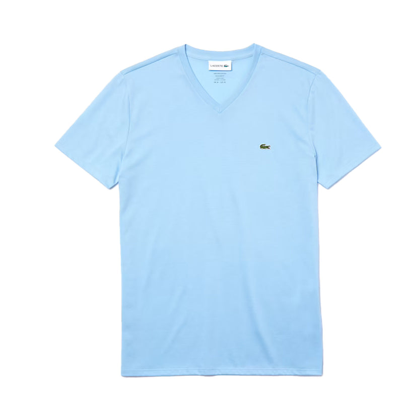 Lacoste Mens Short Sleeve V-Neck Pima Jersey T-Shirt TH6710-HBP Overview
