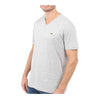 Lacoste Mens Pima Cotton V-Neck T-Shirt TH6710-CCA Silver Chine