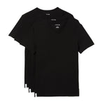Lacoste Mens Essential 3-Pack Slim Fit V-Neck T-Shirt TH3374-031 Black